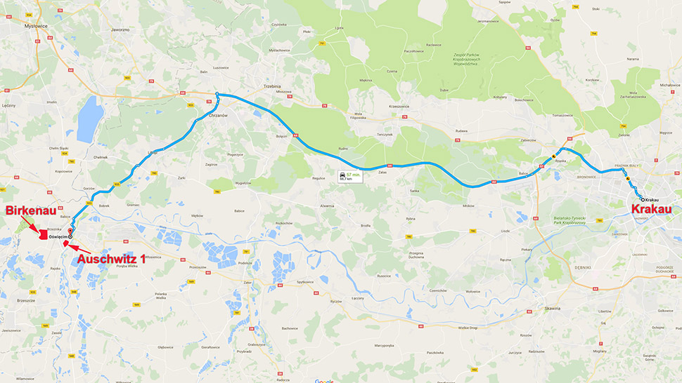 route-krakau-naar-auschwitz